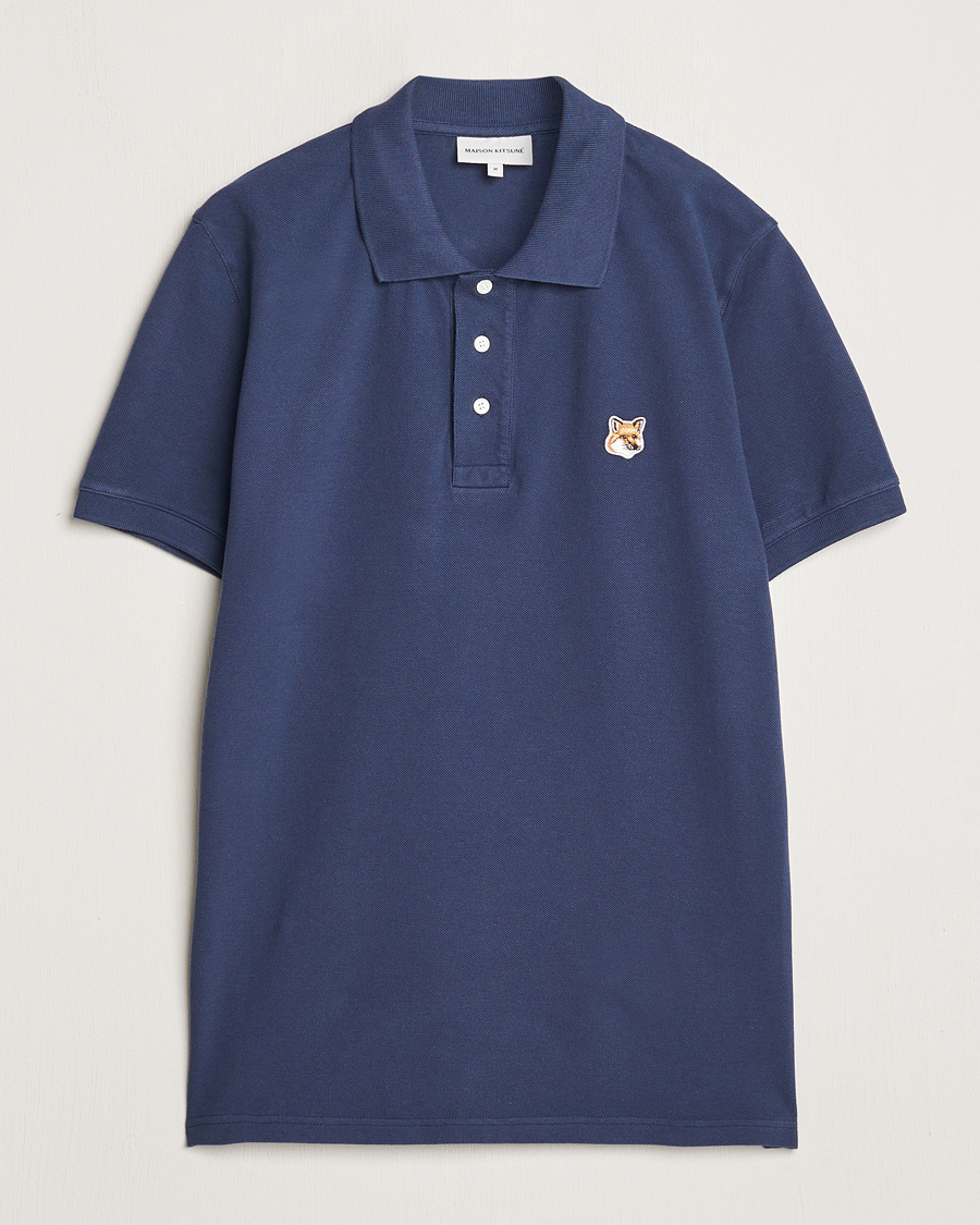 Herren | Poloshirts | Maison Kitsuné | Fox Head Polo Ink Blue