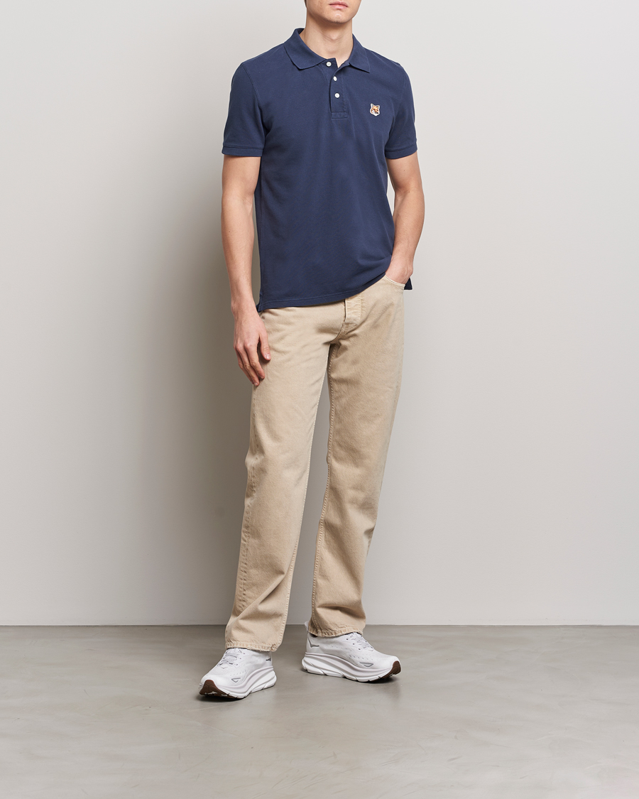 Herren | Poloshirts | Maison Kitsuné | Fox Head Polo Ink Blue