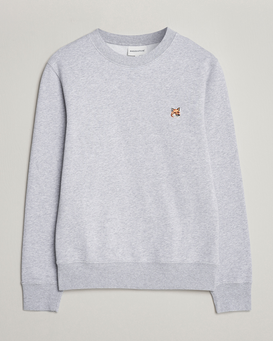Herren | Pullover | Maison Kitsuné | Fox Head Sweatshirt Light Grey Melange