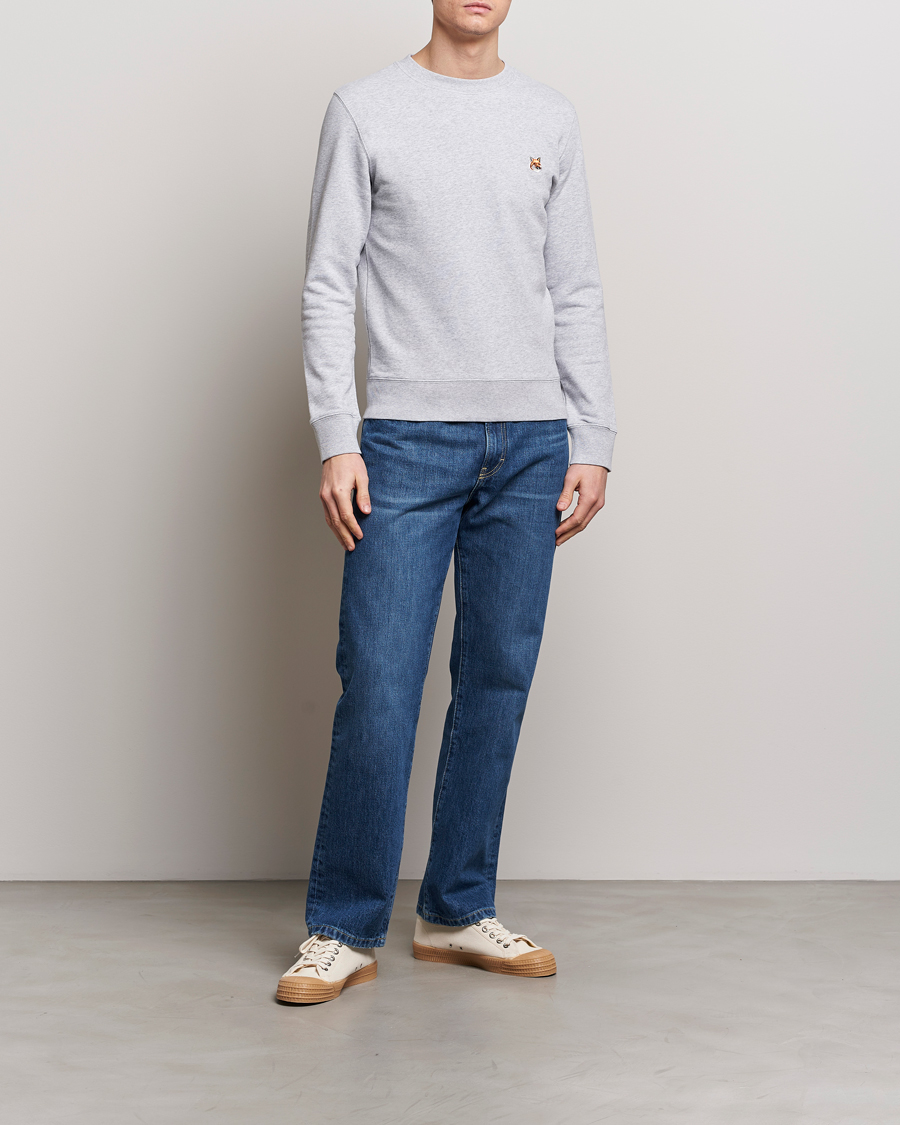 Herren | Pullover | Maison Kitsuné | Fox Head Sweatshirt Light Grey Melange