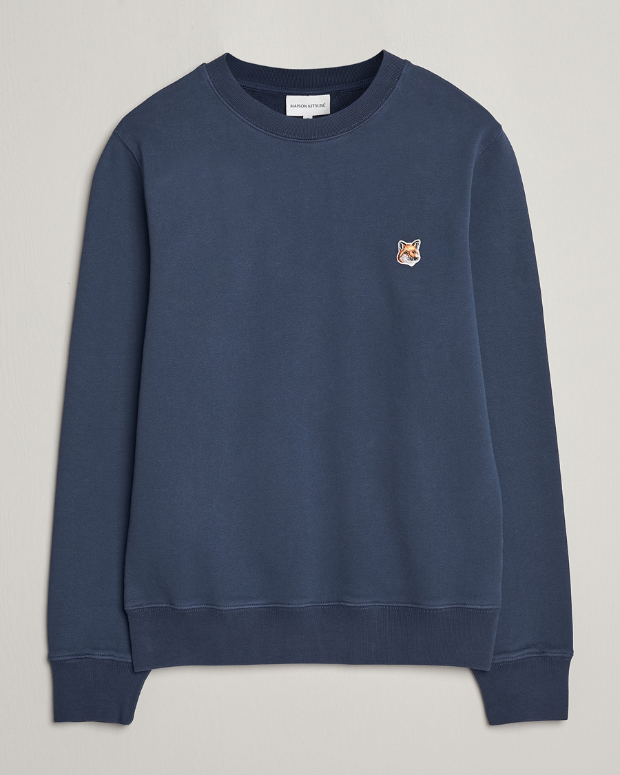 Herren | Pullover | Maison Kitsuné | Fox Head Sweatshirt Ink Blue