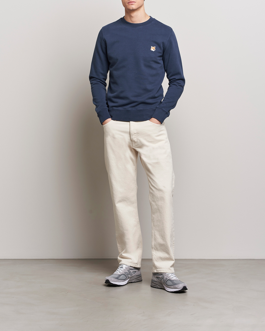 Herren | Pullover | Maison Kitsuné | Fox Head Sweatshirt Ink Blue