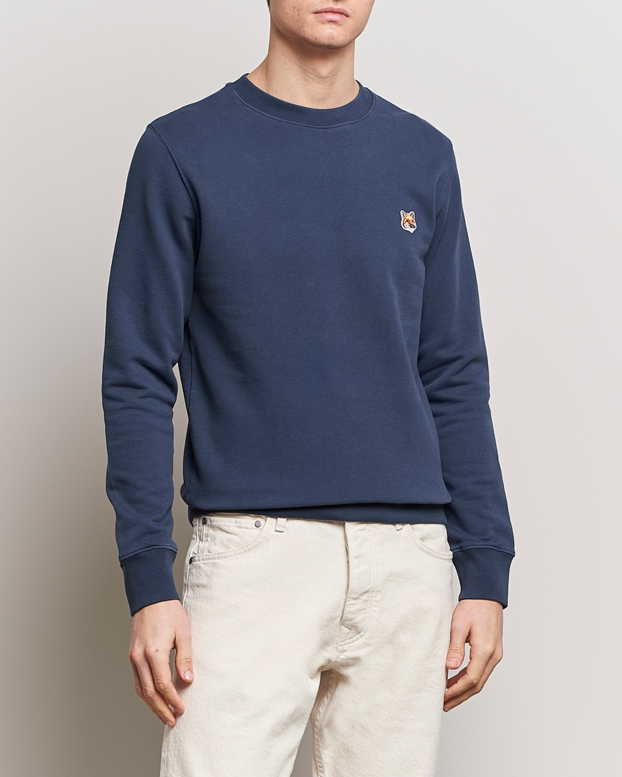 Herren | Sweatshirts | Maison Kitsuné | Fox Head Sweatshirt Ink Blue
