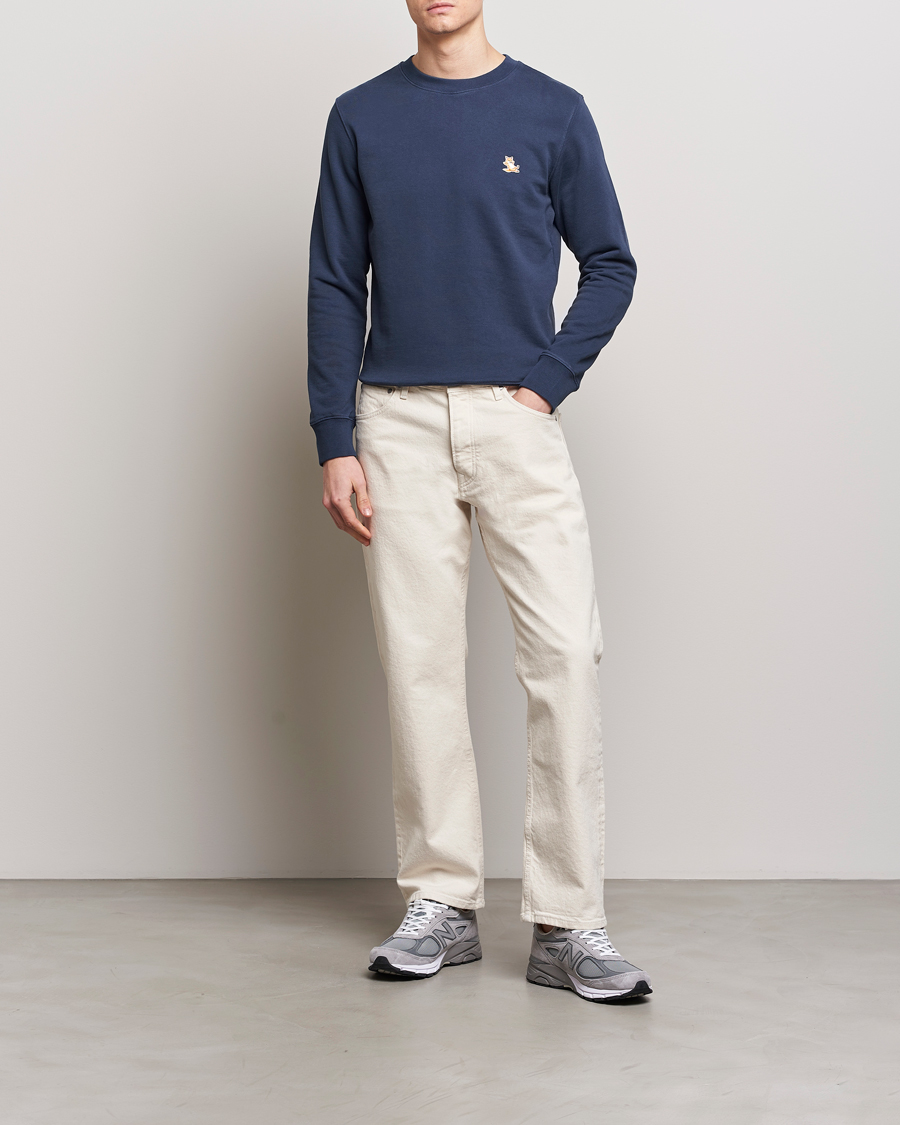 Herren | Pullover | Maison Kitsuné | Chillax Fox Sweatshirt Ink Blue