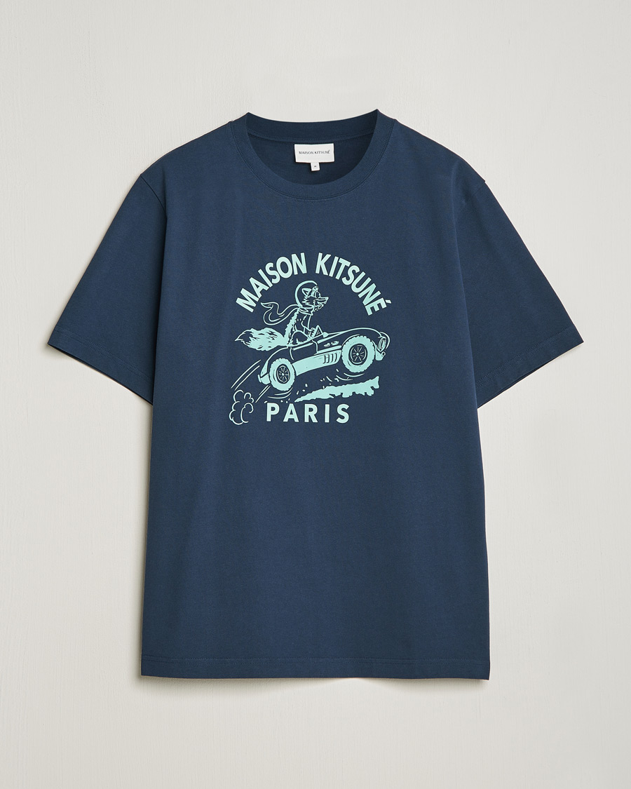 Herren | T-Shirts | Maison Kitsuné | Racing Fox T-Shirt Ink Blue