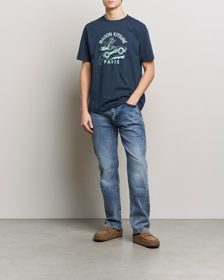 Herren | T-Shirts | Maison Kitsuné | Racing Fox T-Shirt Ink Blue