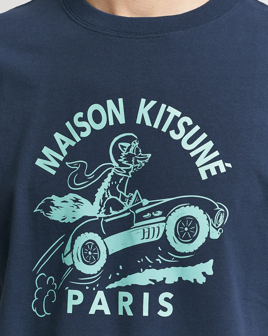 Herren | T-Shirts | Maison Kitsuné | Racing Fox T-Shirt Ink Blue