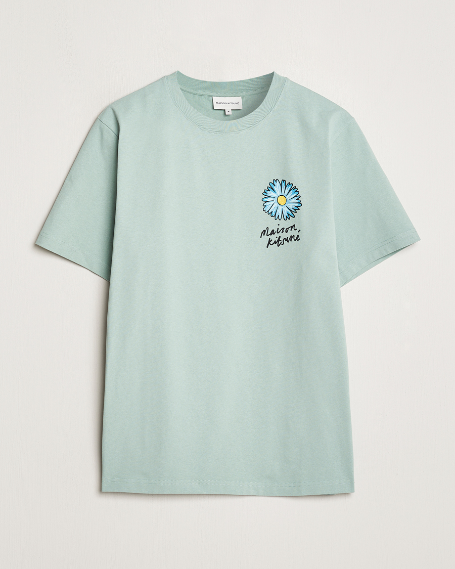 Herren | T-Shirts | Maison Kitsuné | Floating Flower T-Shirt Seafoam Blue