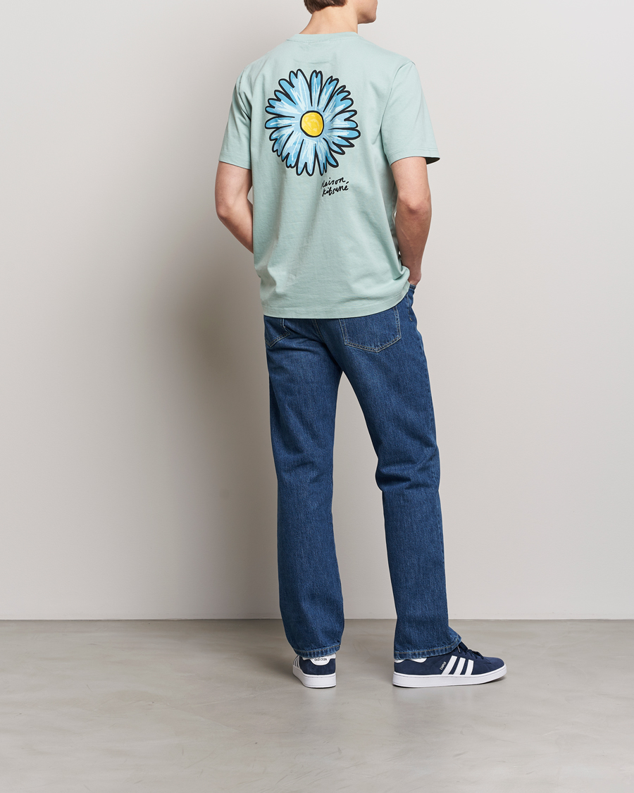 Herren | T-Shirts | Maison Kitsuné | Floating Flower T-Shirt Seafoam Blue