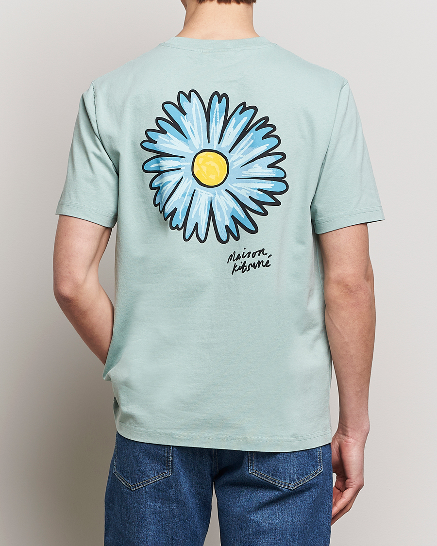 Herren | T-Shirts | Maison Kitsuné | Floating Flower T-Shirt Seafoam Blue