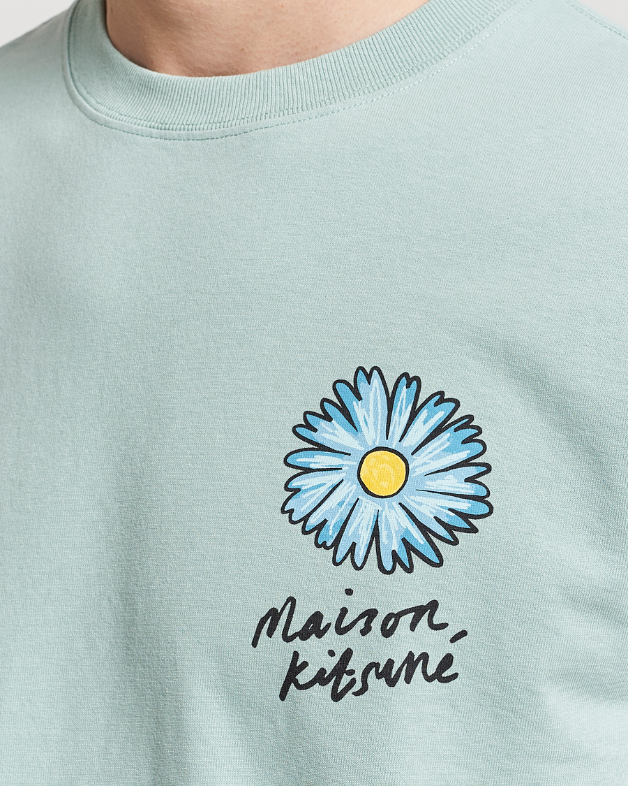 Herren | T-Shirts | Maison Kitsuné | Floating Flower T-Shirt Seafoam Blue