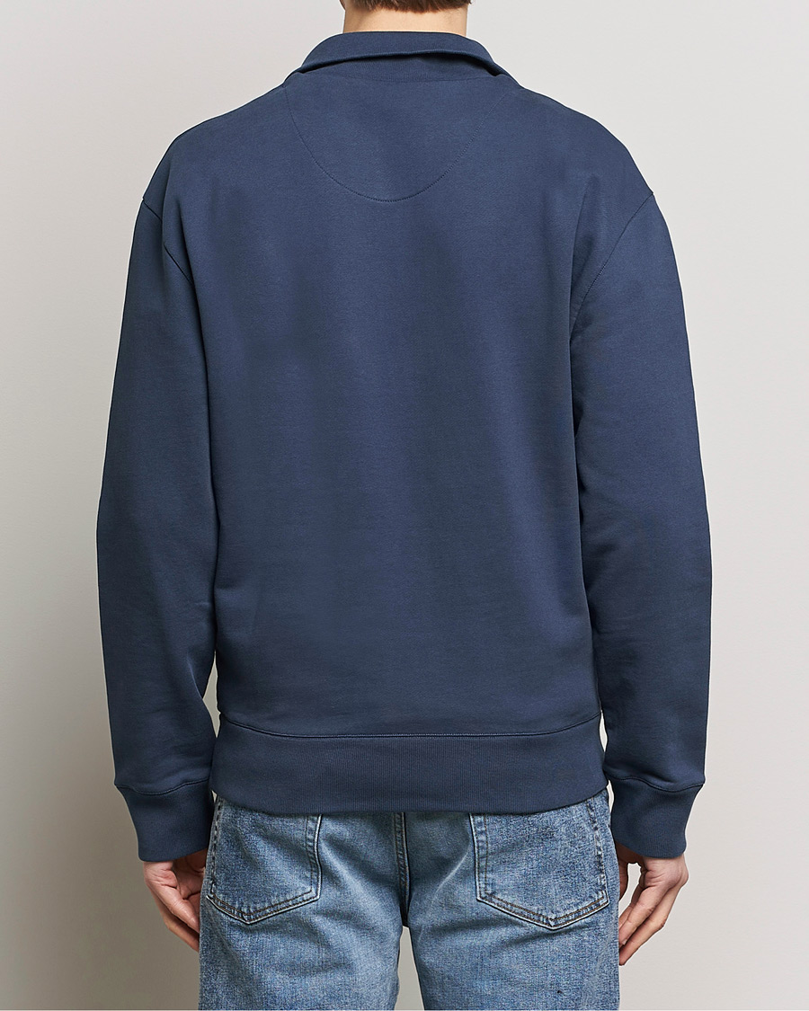 Herren | Pullover | Maison Kitsuné | Fox Head Half Zip Sweatshirt Ink Blue