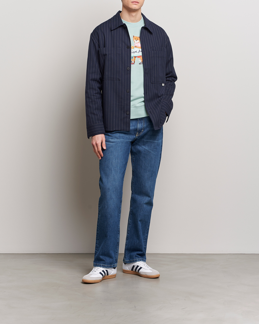 Herren | Jacken | Maison Kitsuné | Pinstriped Overshirt Navy
