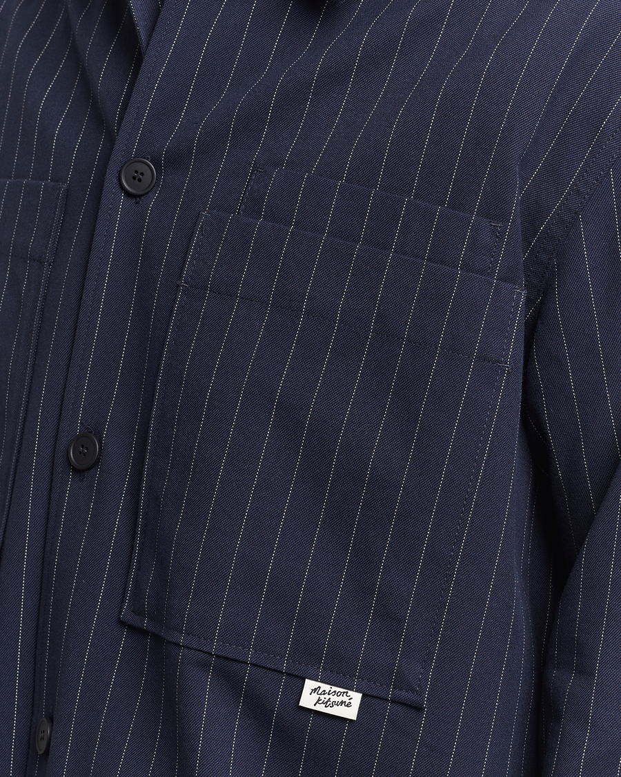 Herren | Jacken | Maison Kitsuné | Pinstriped Overshirt Navy