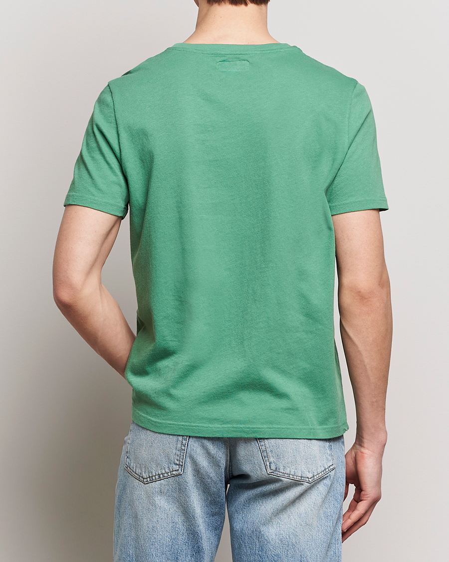 Herren | T-Shirts | Merz b. Schwanen | Organic Cotton Washed Crew Neck T-Shirt Grass Green