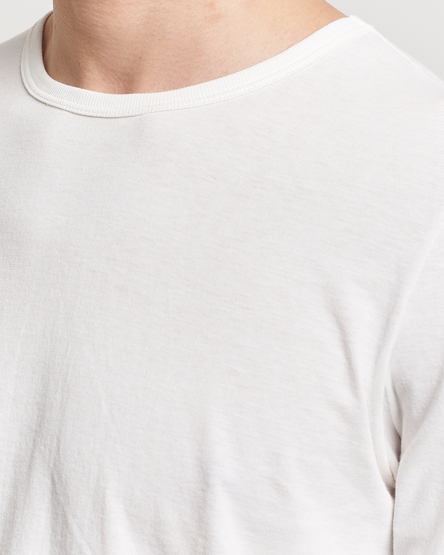Herren | T-Shirts | Merz b. Schwanen | 1950s Classic Loopwheeled Longsleeve T-Shirt White