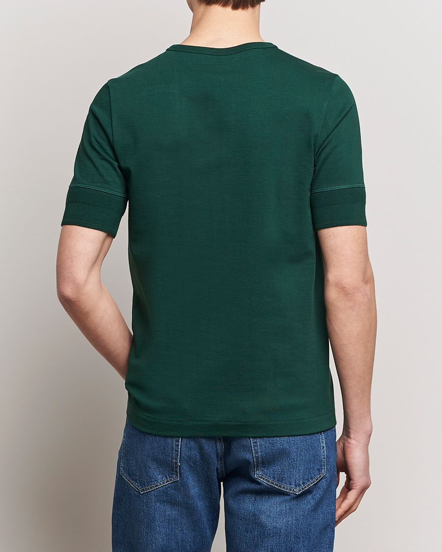 Herren | T-Shirts | Merz b. Schwanen | Short Sleeve Organic Cotton Henley Classic Green