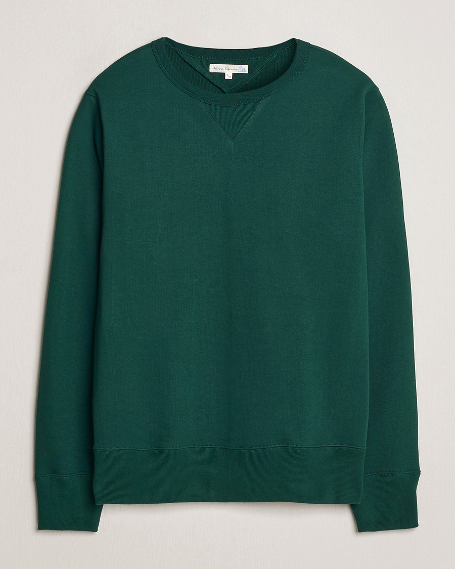 Herren | Pullover | Merz b. Schwanen | Organic Cotton Crew Neck Sweatshirt Classic Green