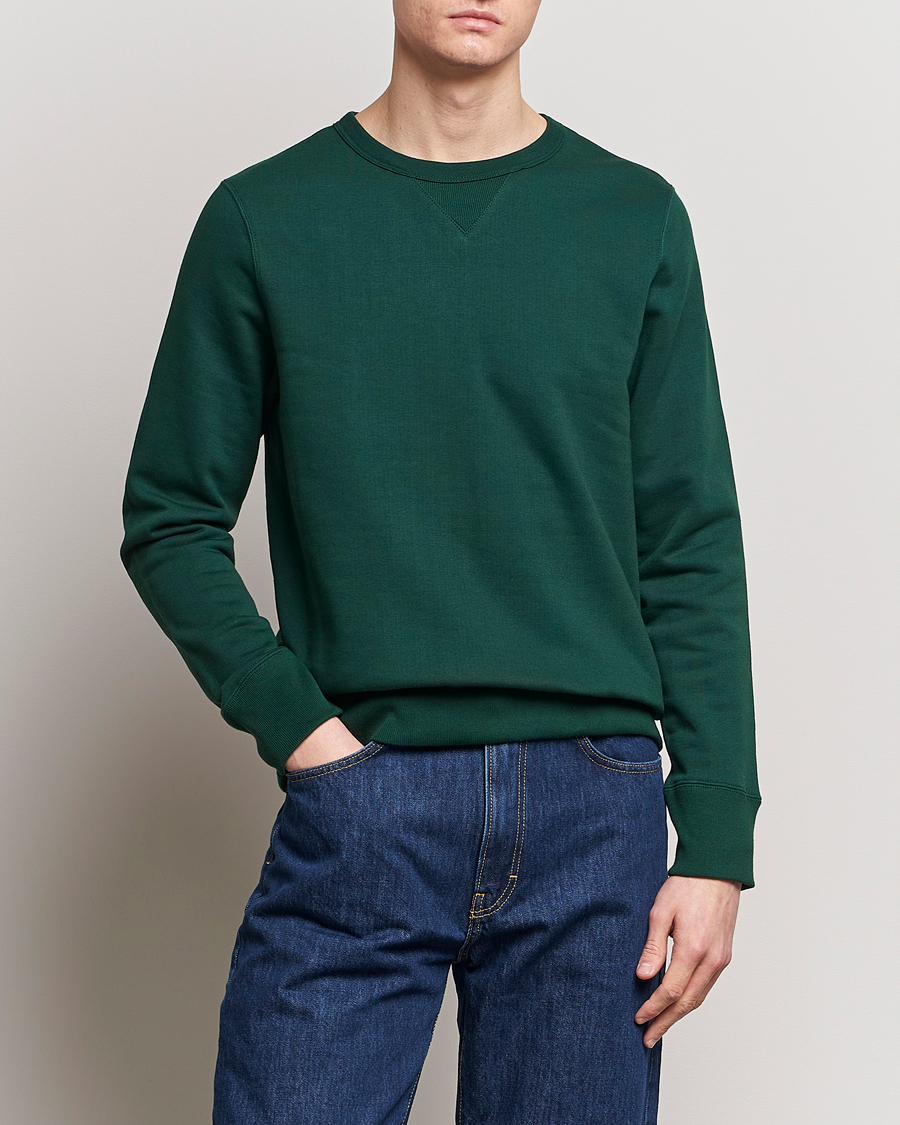 Herren | Kategorie | Merz b. Schwanen | Organic Cotton Crew Neck Sweatshirt Classic Green