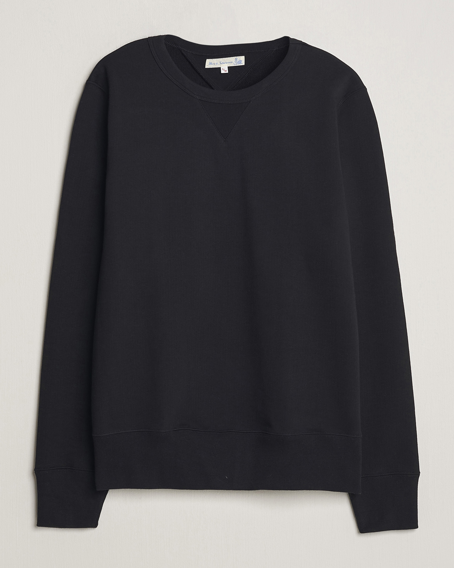 Herren | Pullover | Merz b. Schwanen | Organic Cotton Crew Neck Sweatshirt Black
