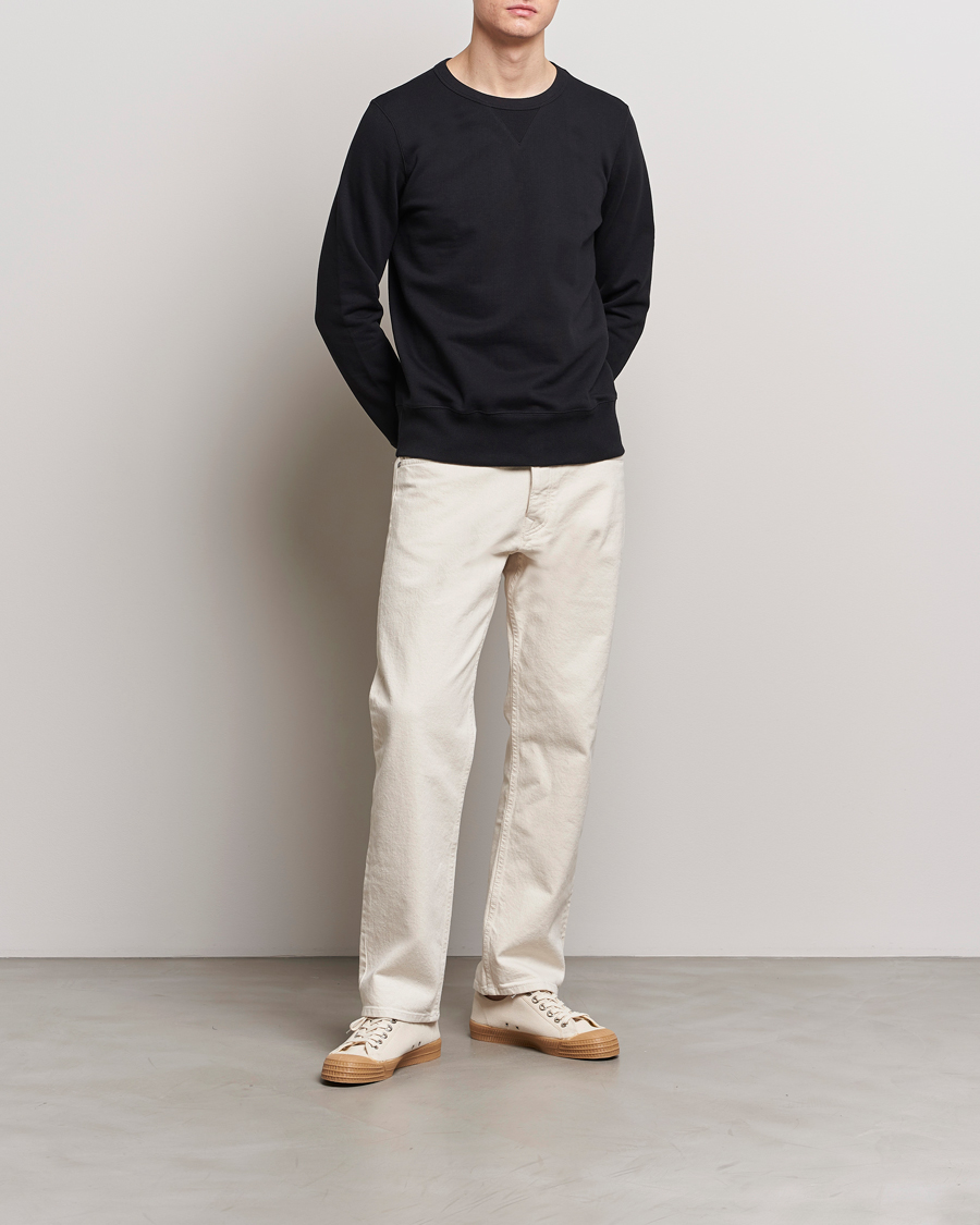 Herren | Pullover | Merz b. Schwanen | Organic Cotton Crew Neck Sweatshirt Black