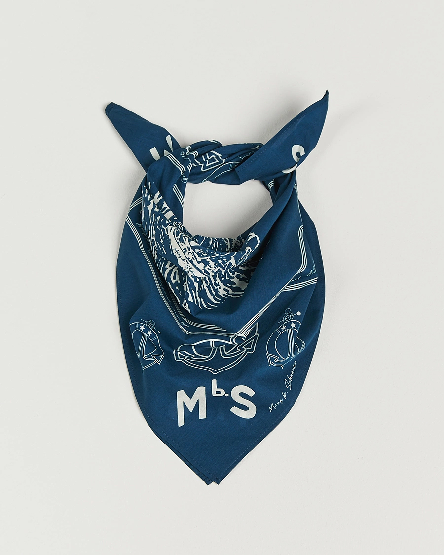 Herren | Merz b. Schwanen Cotton Bandana Ink Blue | Merz b. Schwanen | Cotton Bandana Ink Blue