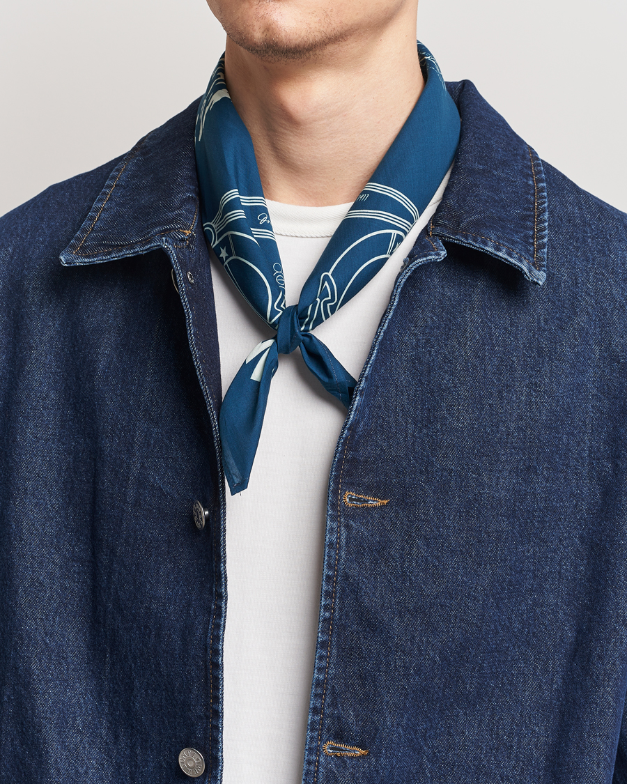 Herren | Merz b. Schwanen Cotton Bandana Ink Blue | Merz b. Schwanen | Cotton Bandana Ink Blue