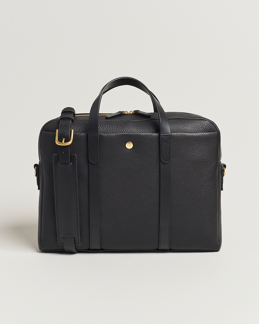 Herren | Mismo Aspire Pebbled Leather Briefcase Black | Mismo | Aspire Pebbled Leather Briefcase Black