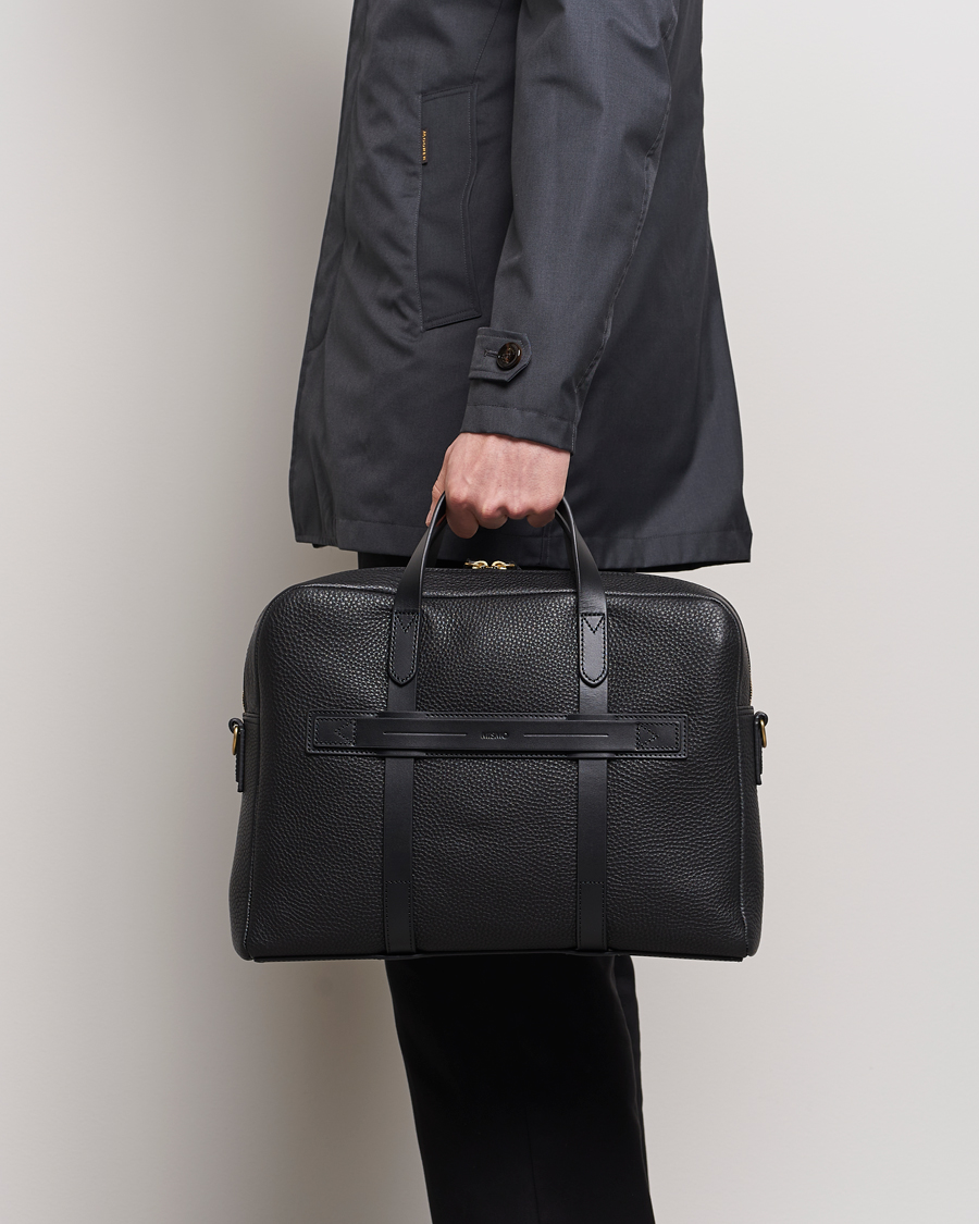 Herren | Skandinavische spezialisten | Mismo | Aspire Pebbled Leather Briefcase Black