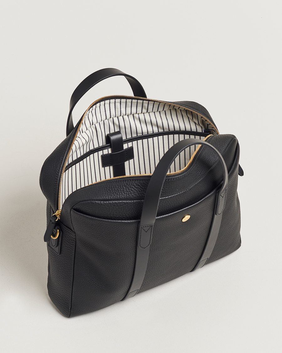 Herren | Mismo Aspire Pebbled Leather Briefcase Black | Mismo | Aspire Pebbled Leather Briefcase Black
