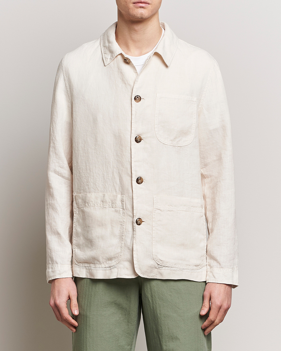 Herren | An overshirt occasion | Altea | Linen Shirt Jacket Beige
