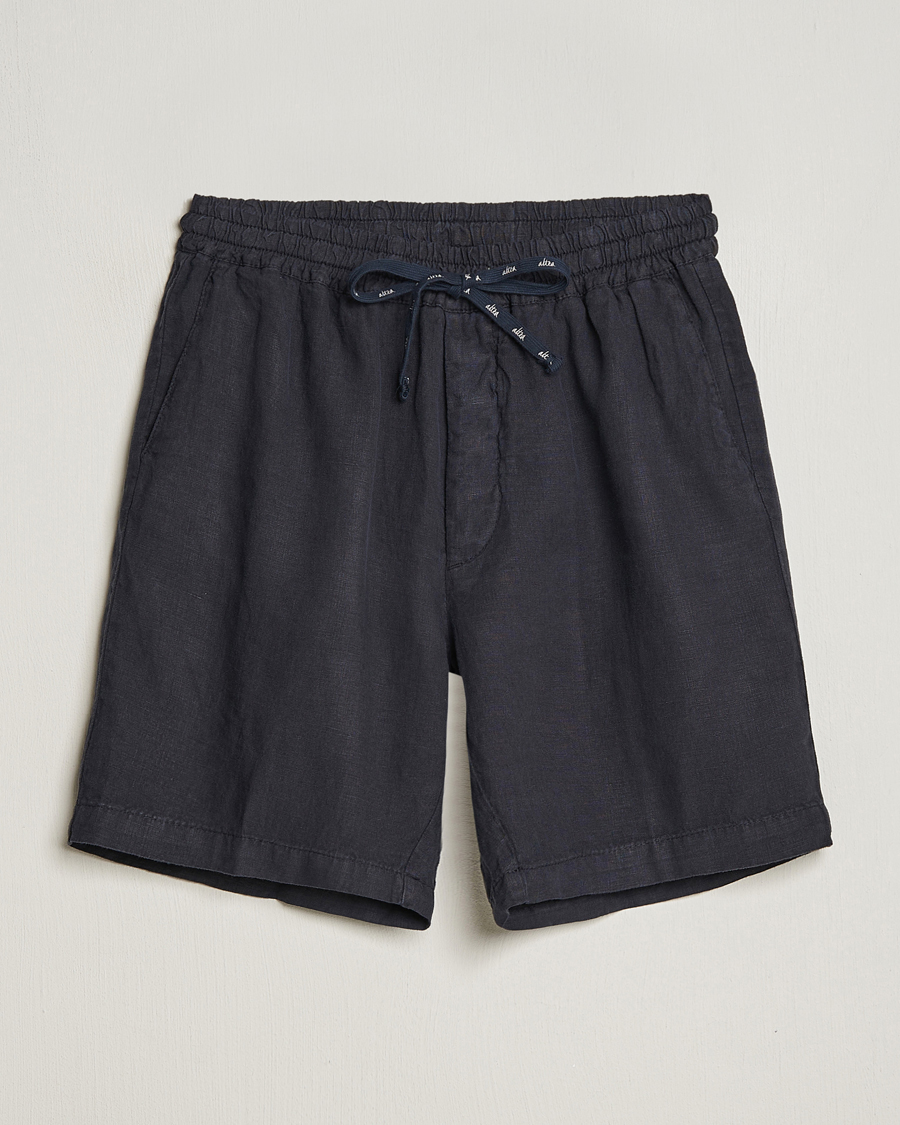 Herren | Shorts | Altea | Linen Drawstring Shorts Navy
