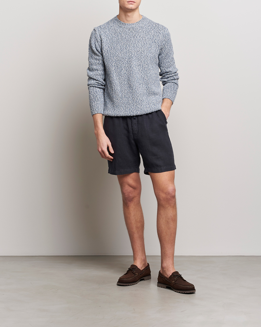 Herren | Shorts | Altea | Linen Drawstring Shorts Navy