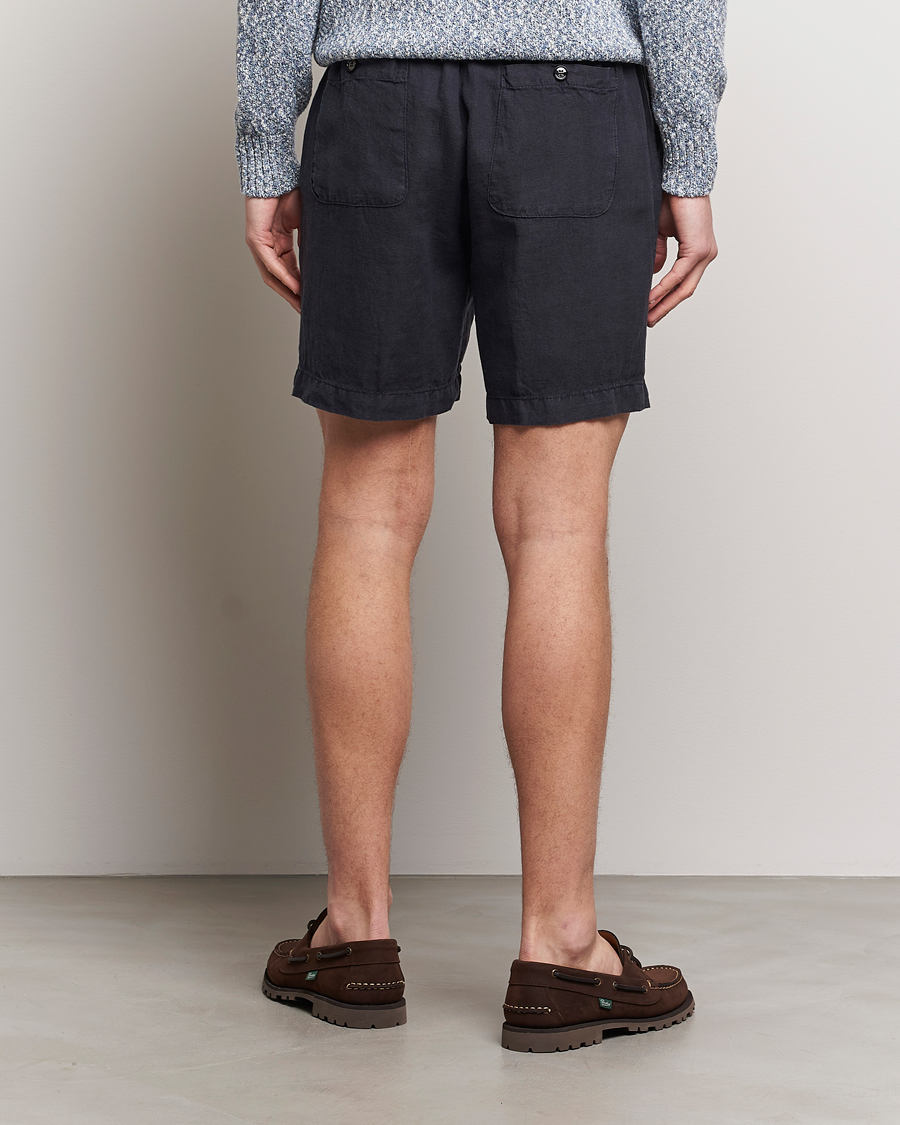 Herren | Shorts | Altea | Linen Drawstring Shorts Navy