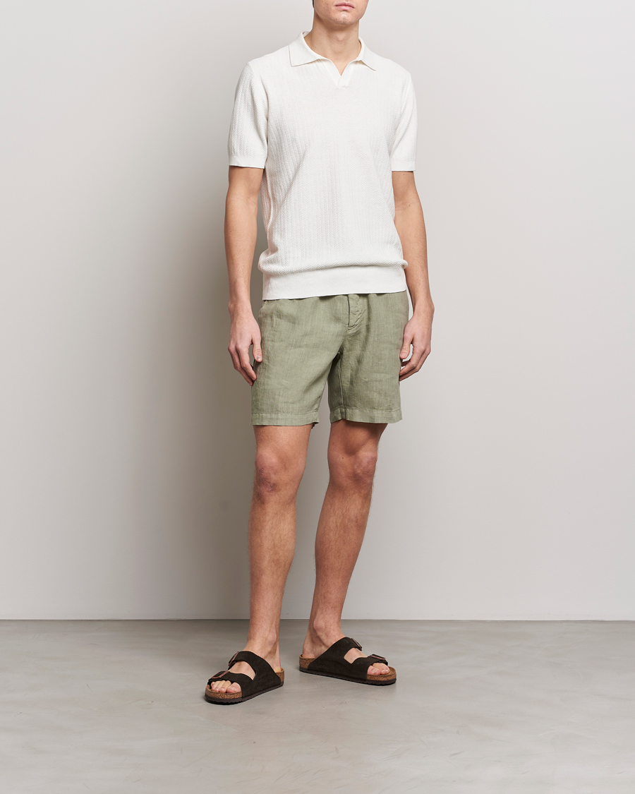 Herren | Shorts | Altea | Linen Drawstring Shorts Olive