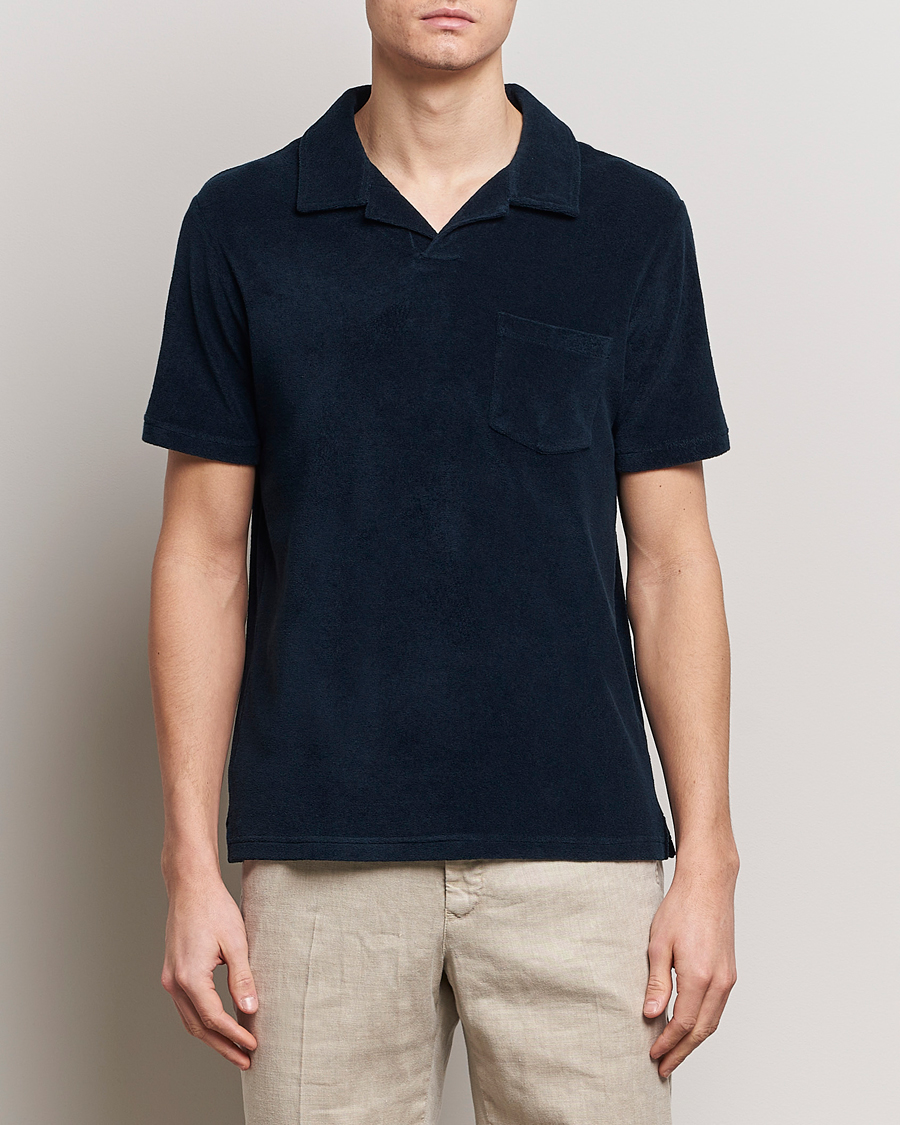 Herren | Poloshirts | Altea | Terry Cotton Polo Navy