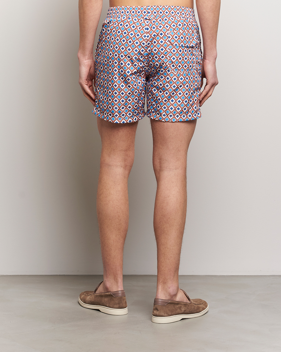 Herren | Badehosen | Altea | Printed Swim Shorts Blue/Orange