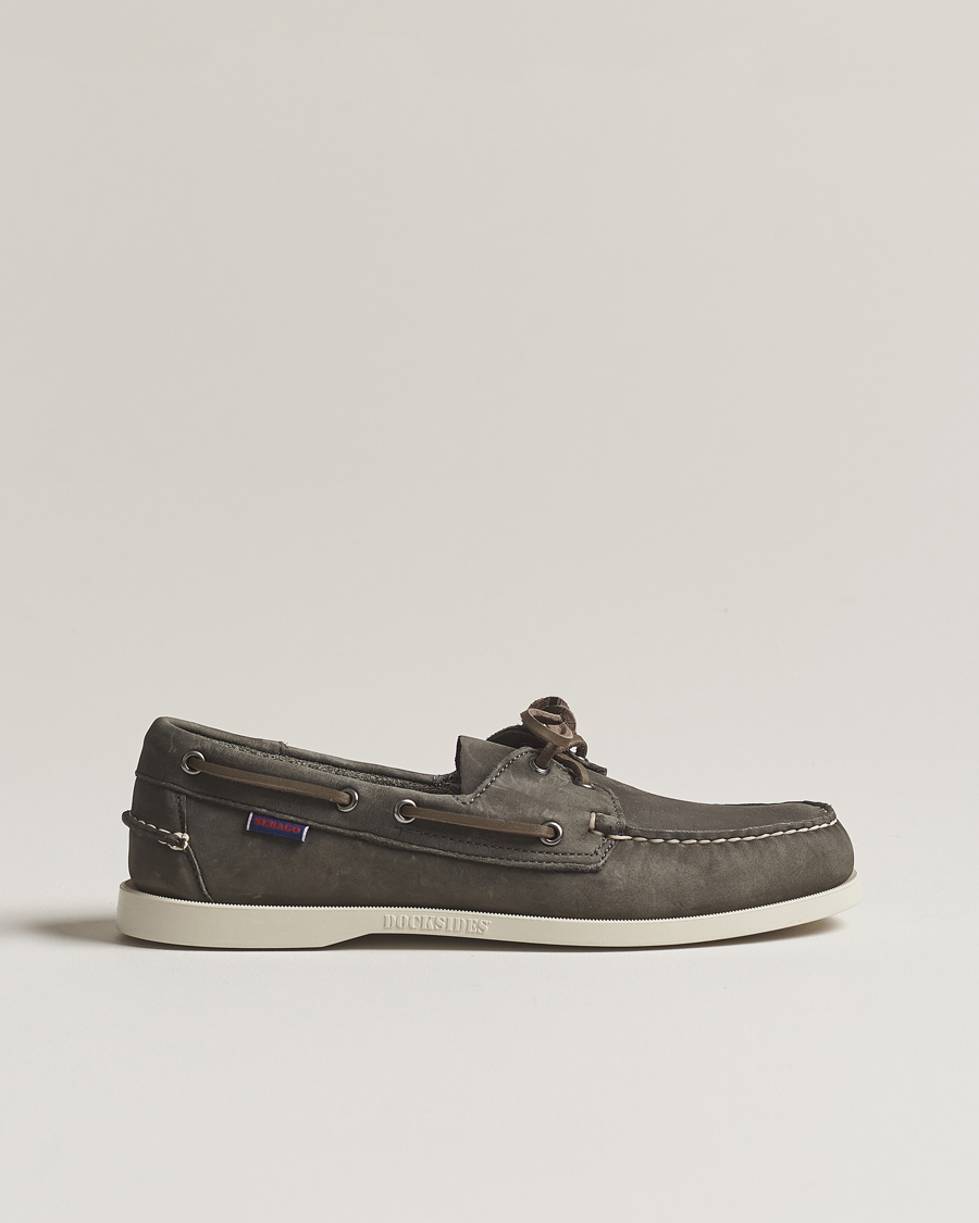 Herren | Segelschuhe | Sebago | Dockside Nubuck Boat Shoe Dark Grey
