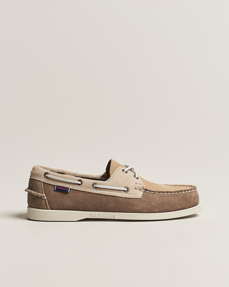 Herren | Sebago Docksides Portland Jib Boat Shoe Sage/Taupe/Camel | Sebago | Docksides Portland Jib Boat Shoe Sage/Taupe/Camel