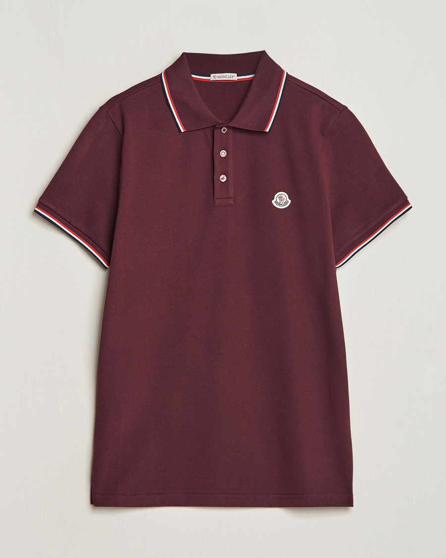 Herren | Poloshirts | Moncler | Contrast Rib Polo Burgundy