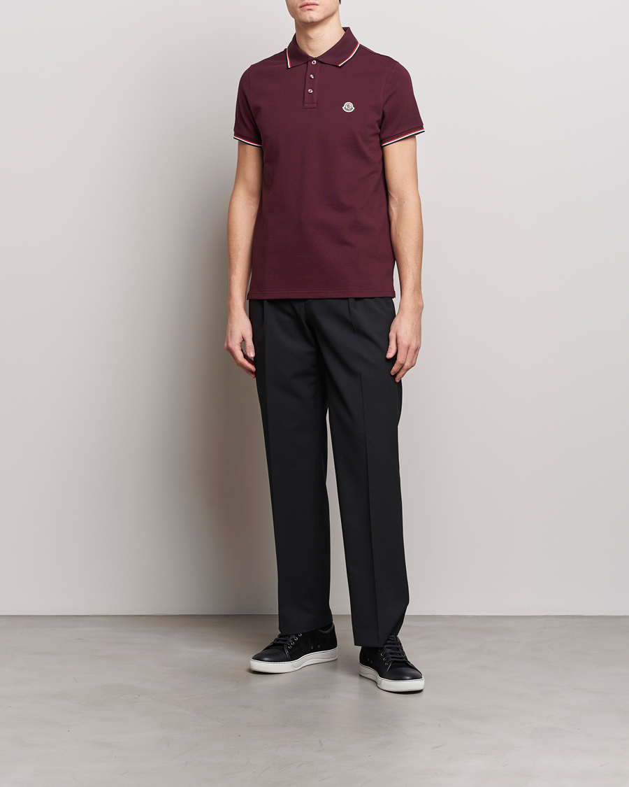 Herren | Poloshirts | Moncler | Contrast Rib Polo Burgundy