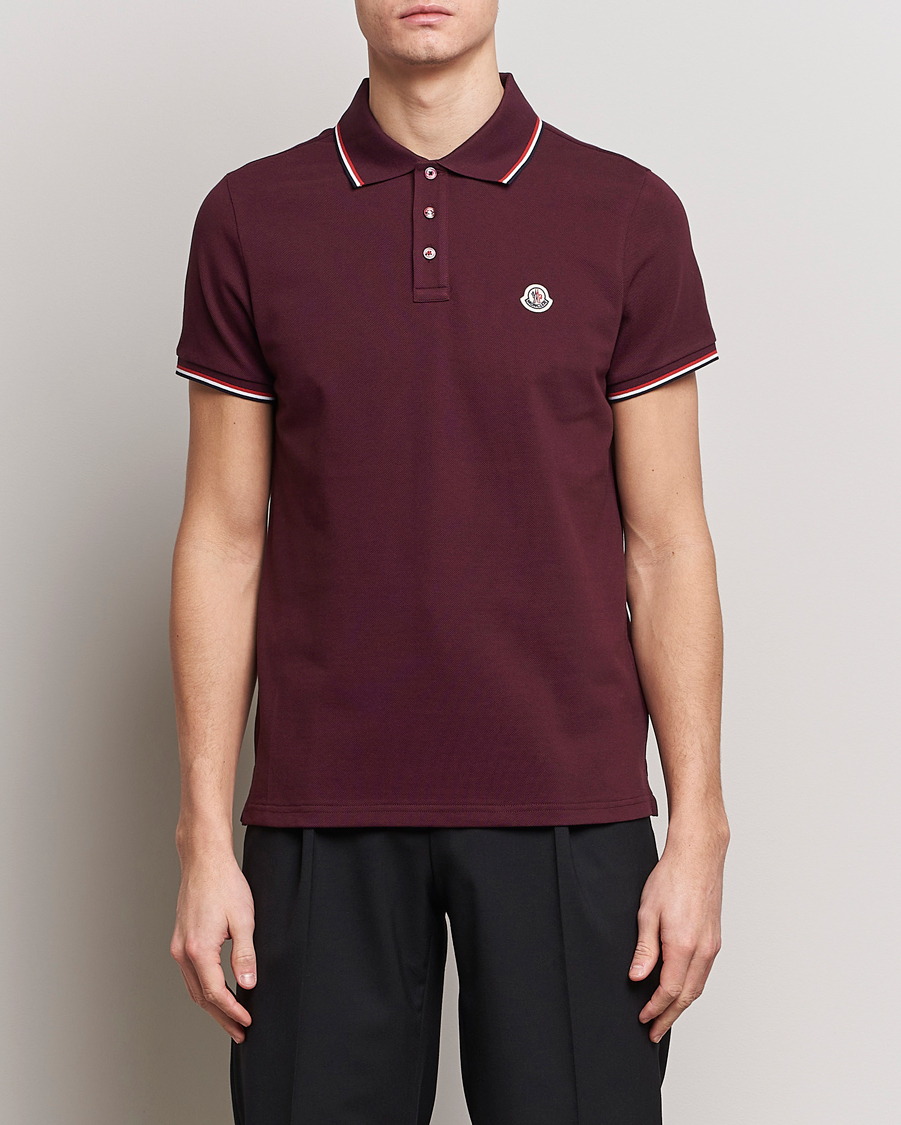 Herren | Poloshirts | Moncler | Contrast Rib Polo Burgundy