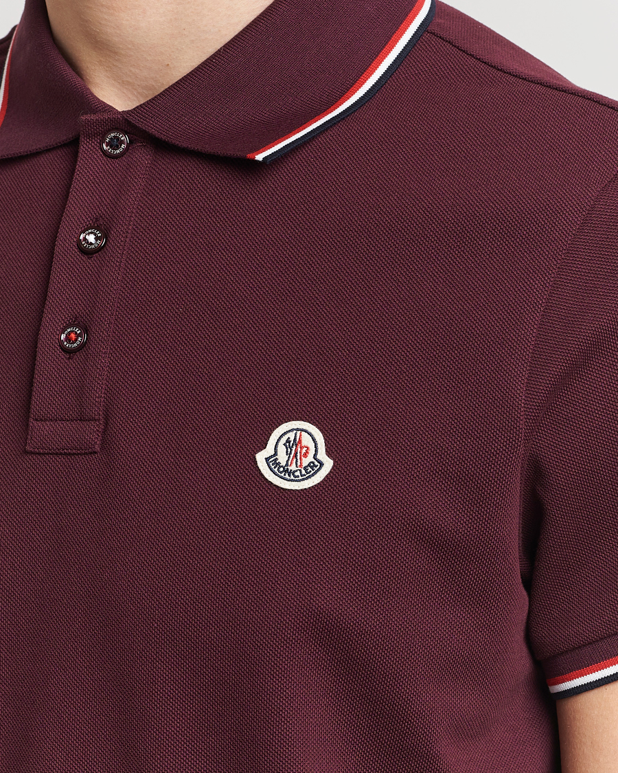 Herren | Poloshirts | Moncler | Contrast Rib Polo Burgundy
