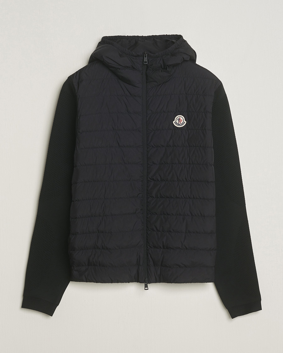Herren | Pullover | Moncler | Hooded Hybrid Zip Cardigan Black