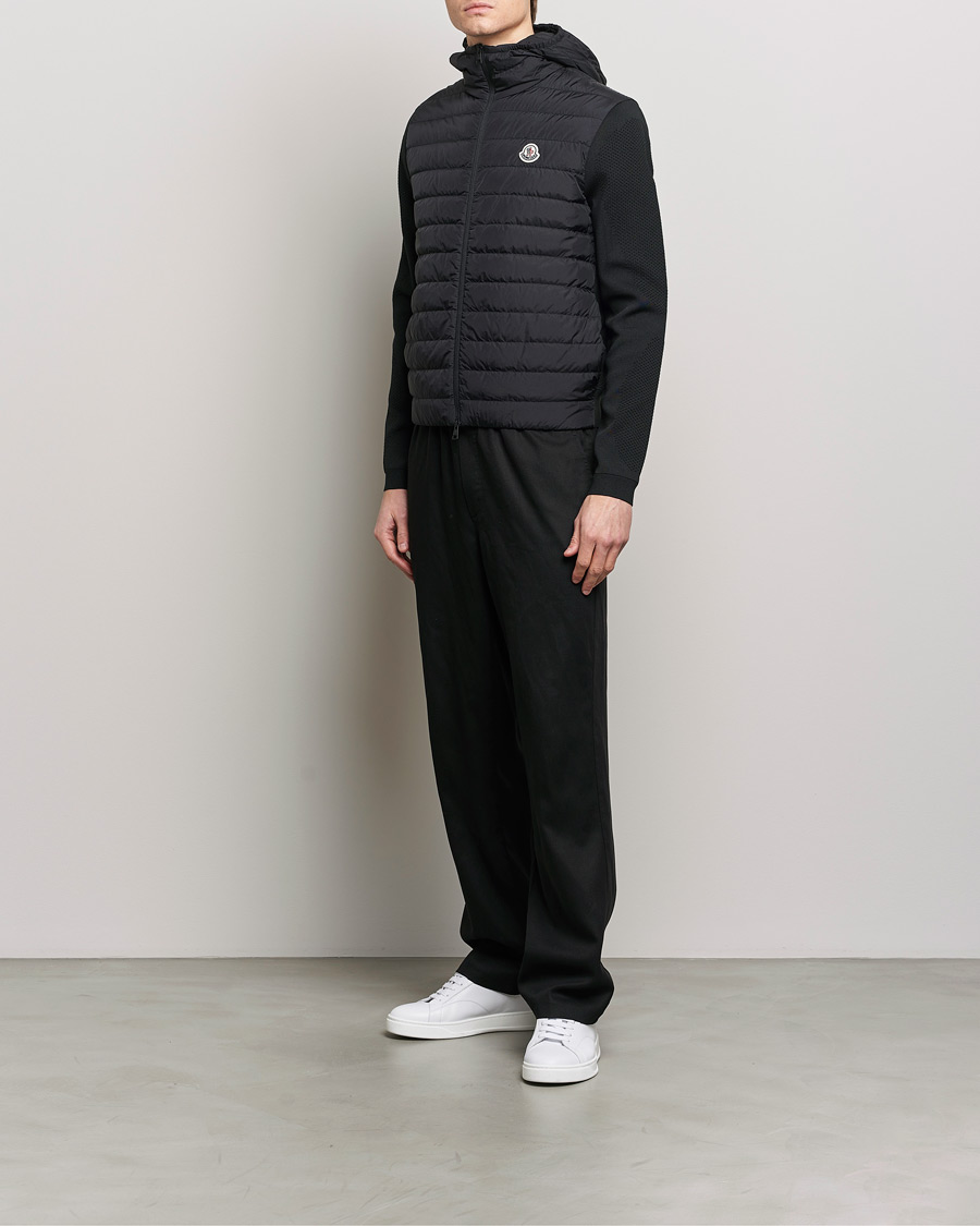 Herren | Pullover | Moncler | Hooded Hybrid Zip Cardigan Black