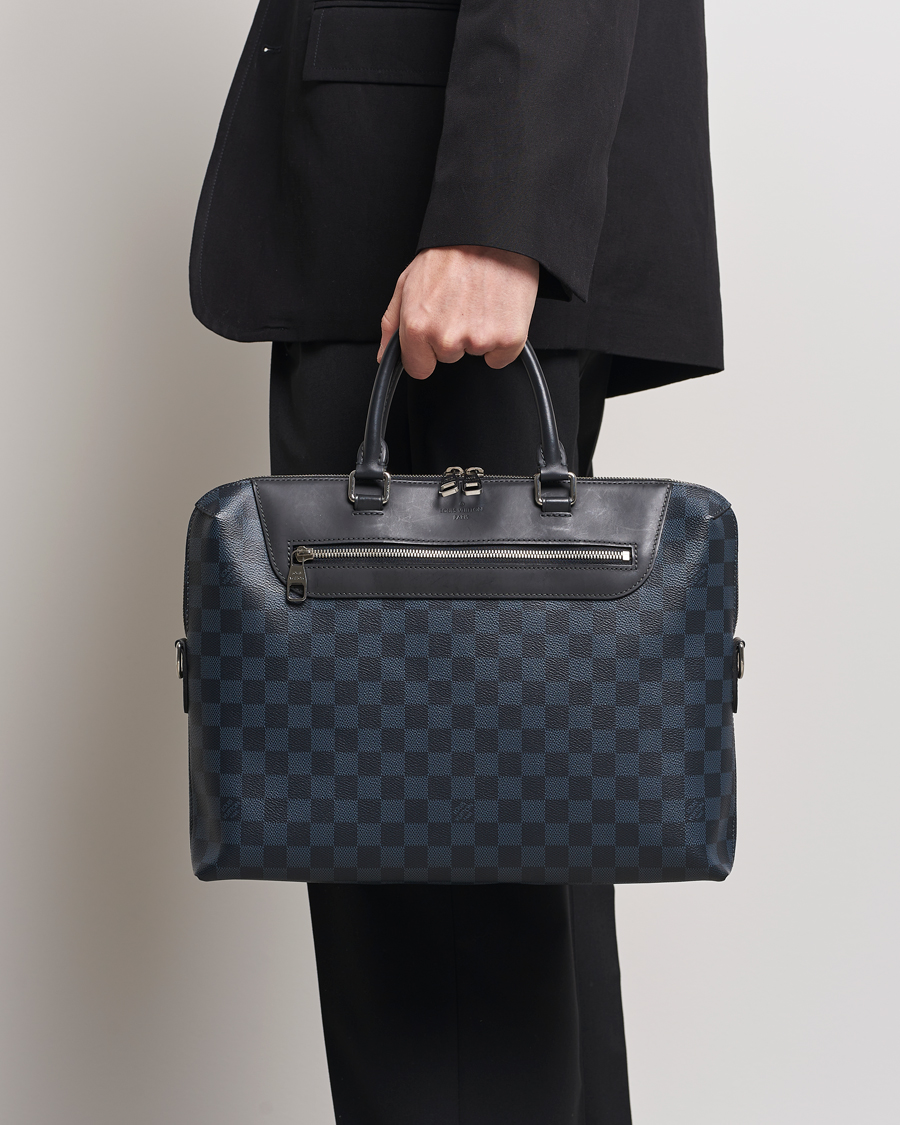 Herren | Louis Vuitton Pre-Owned Porte-Documents Jour Briefcase Damier Navy | Louis Vuitton Pre-Owned | Porte-Documents Jour Briefcase Damier Navy