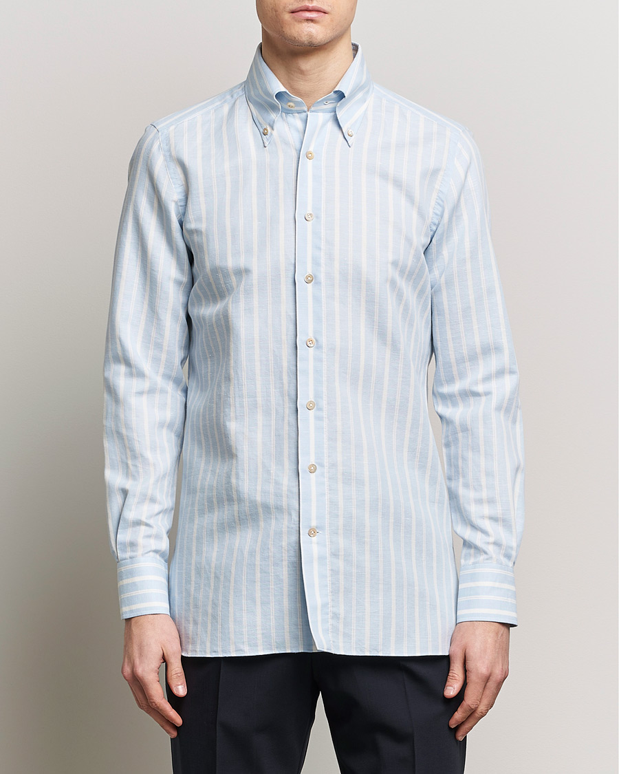 Herren | Neue Produktbilder | 100Hands | Cotton Striped Shirt Light Blue