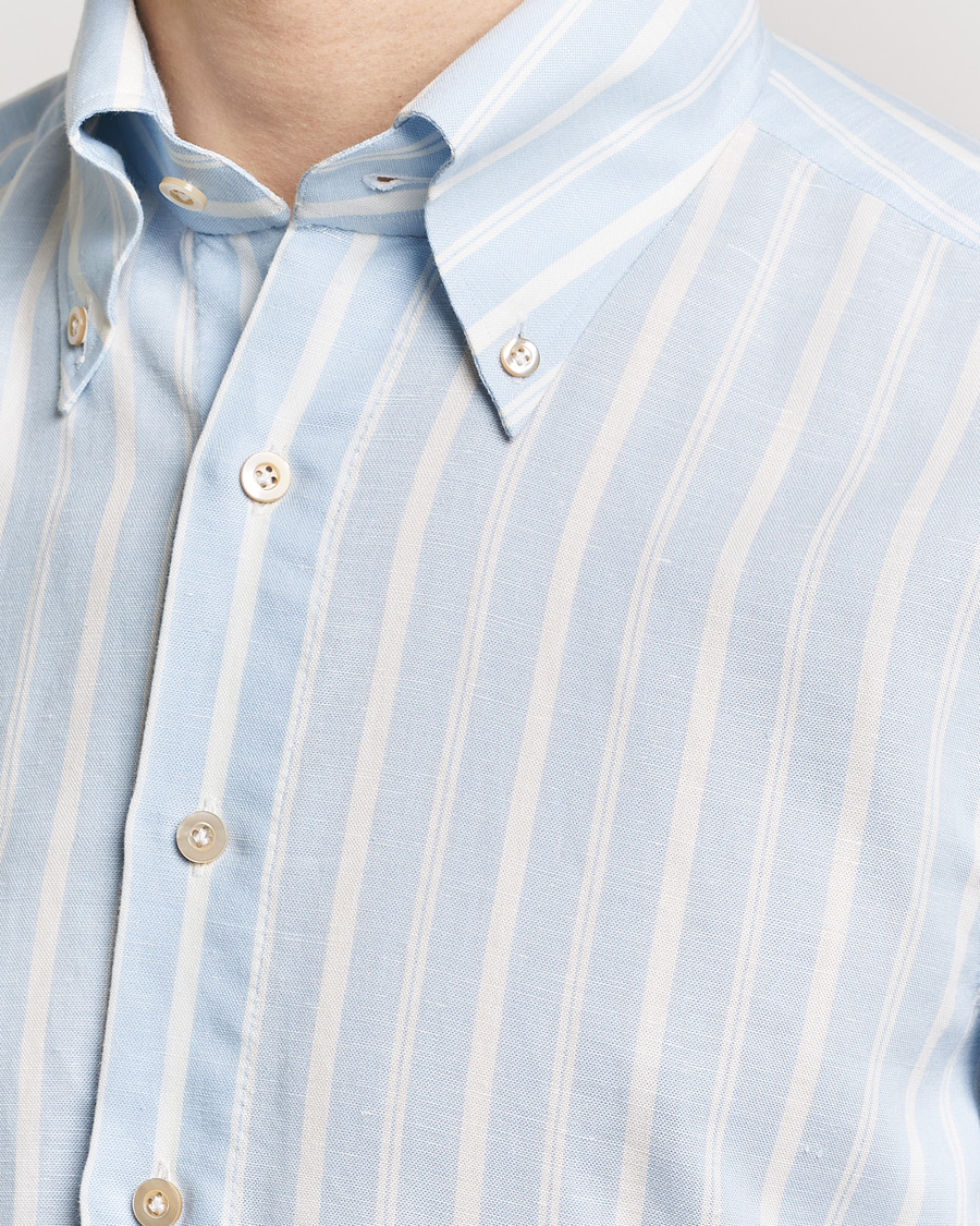 Herren | Hemden | 100Hands | Cotton Striped Shirt Light Blue