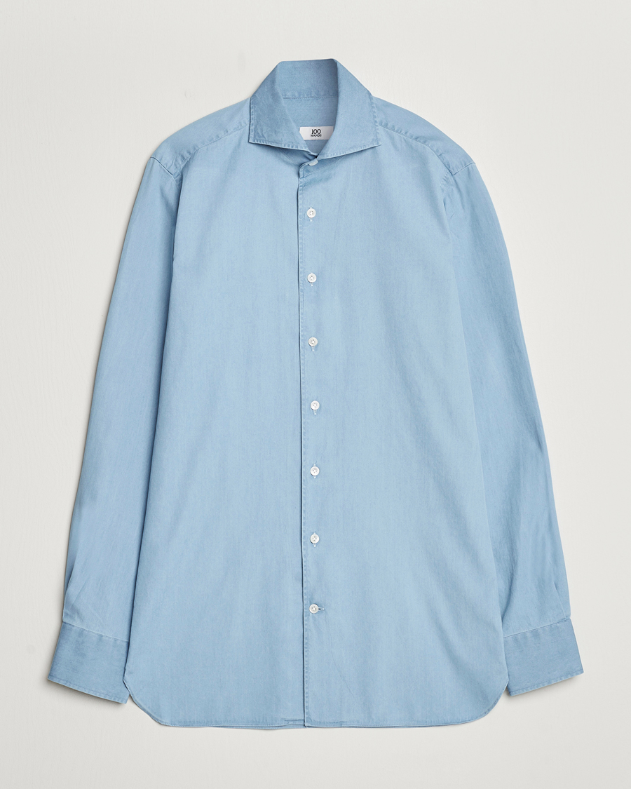 Herren | Hemden | 100Hands | Ice Wash Denim Shirt Light Blue