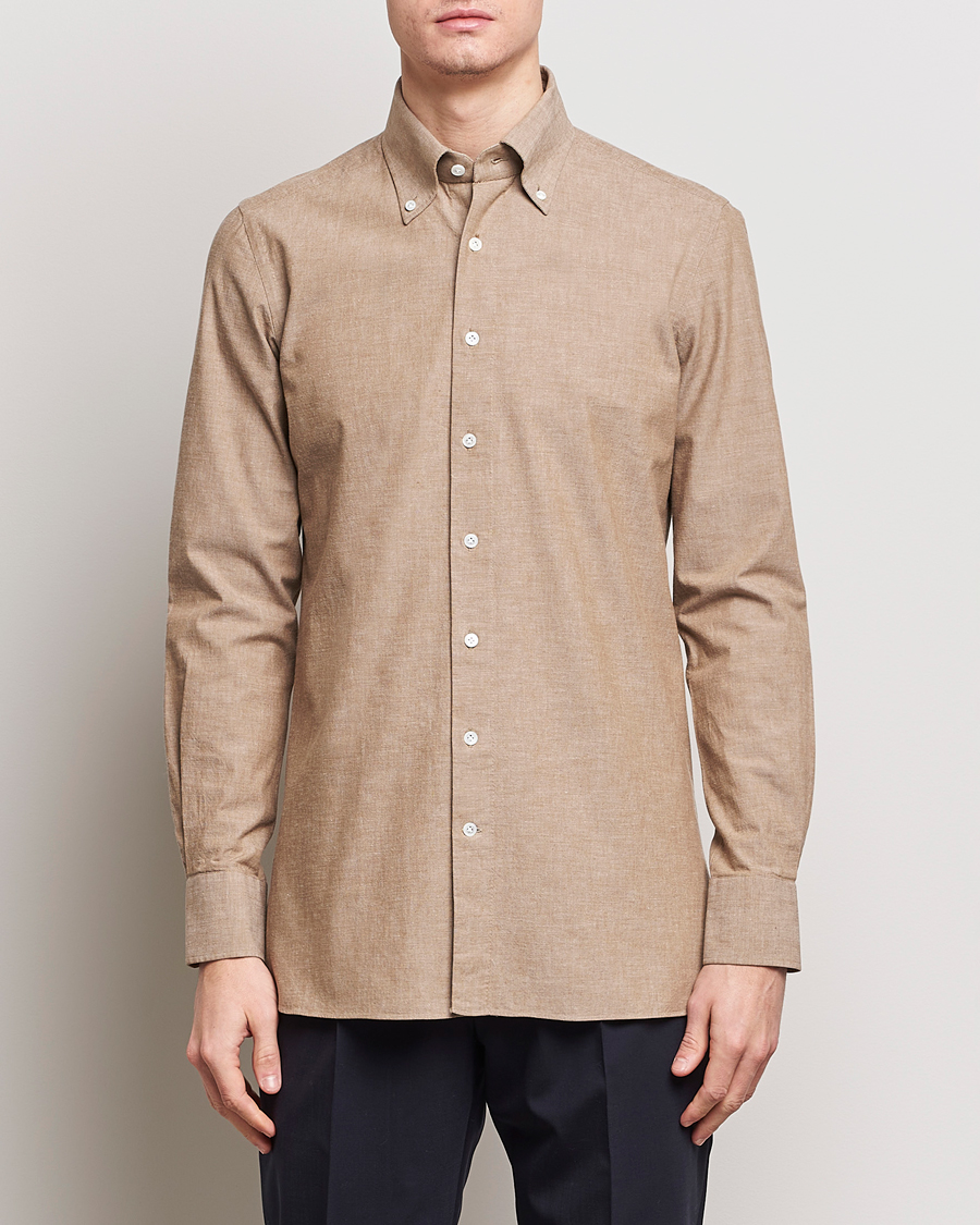 Herren | Hemden | 100Hands | Japanese Chambray Shirt Brown